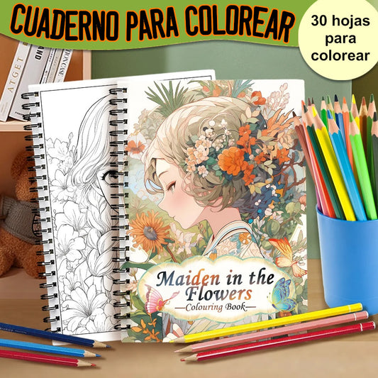 Doncella en las flores