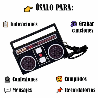 Llavero Radio Retro Grabadora de Audio
